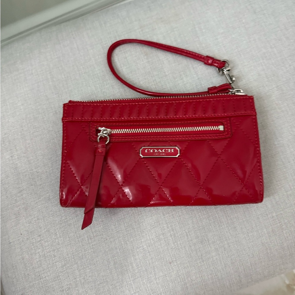Red coach wristlet